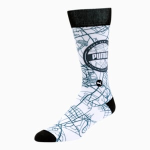 Men's 3D Print Socks [1 Pair], WHITE / BLACK, extralarge